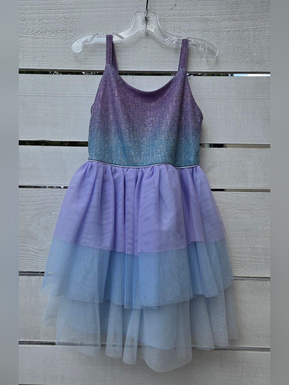 Cat & Jack Tutu Dress Girls XS (4/5) Purple Blue Ombre Glitter Tulle Party Twirl